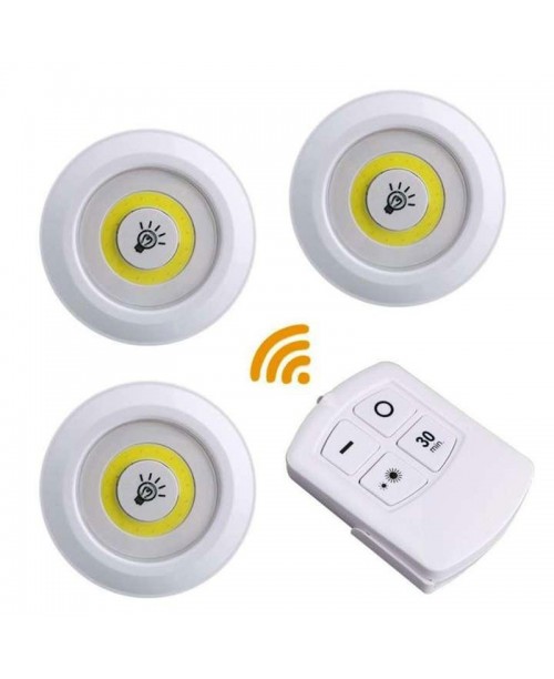 Bộ 3 đèn COB LED dán tường có điều khiển từ xa